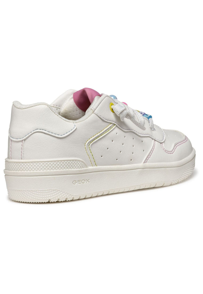 Geox Sneaker Lederimitat/Textil Weiß Kombi