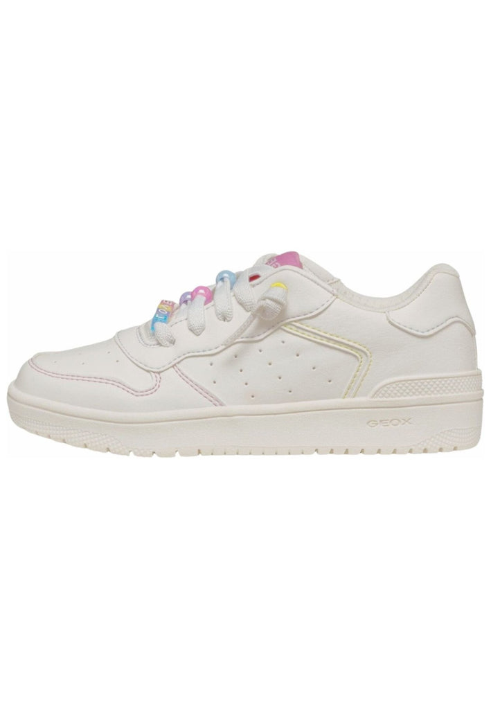 Geox Sneaker Lederimitat/Textil Weiß Kombi