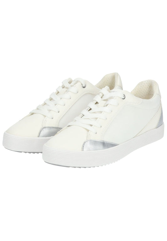 Geox Sneaker Lederimitat/Textil Weiß Kombi