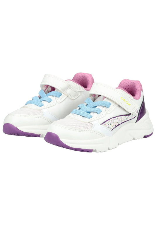 Geox Sneaker Lederimitat/Textil Weiß/Lila