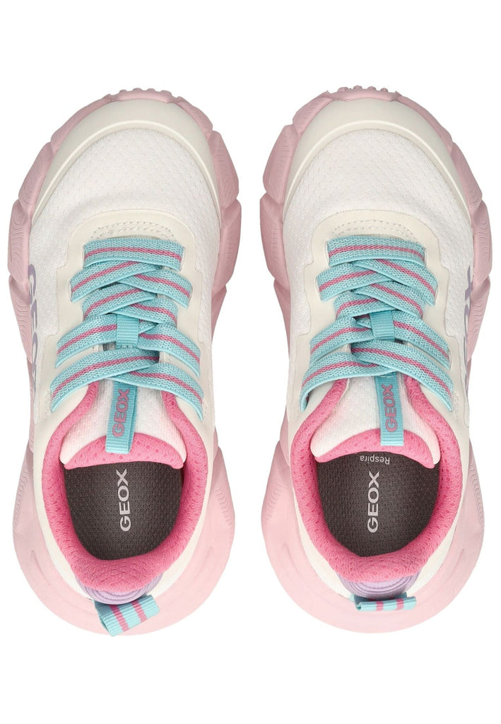 Geox Sneaker Lederimitat/Textil Weiß/Pink