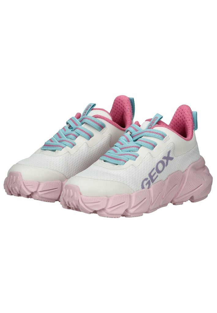 Geox Sneaker Lederimitat/Textil Weiß/Pink