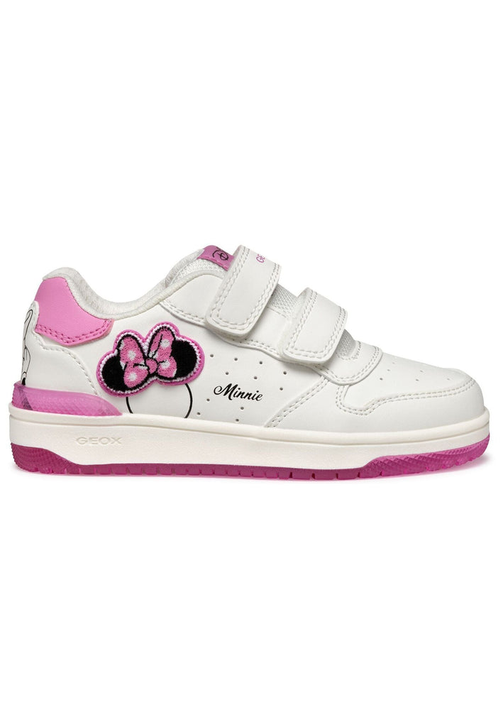 Geox Sneaker Lederimitat/Textil Weiß/Pink
