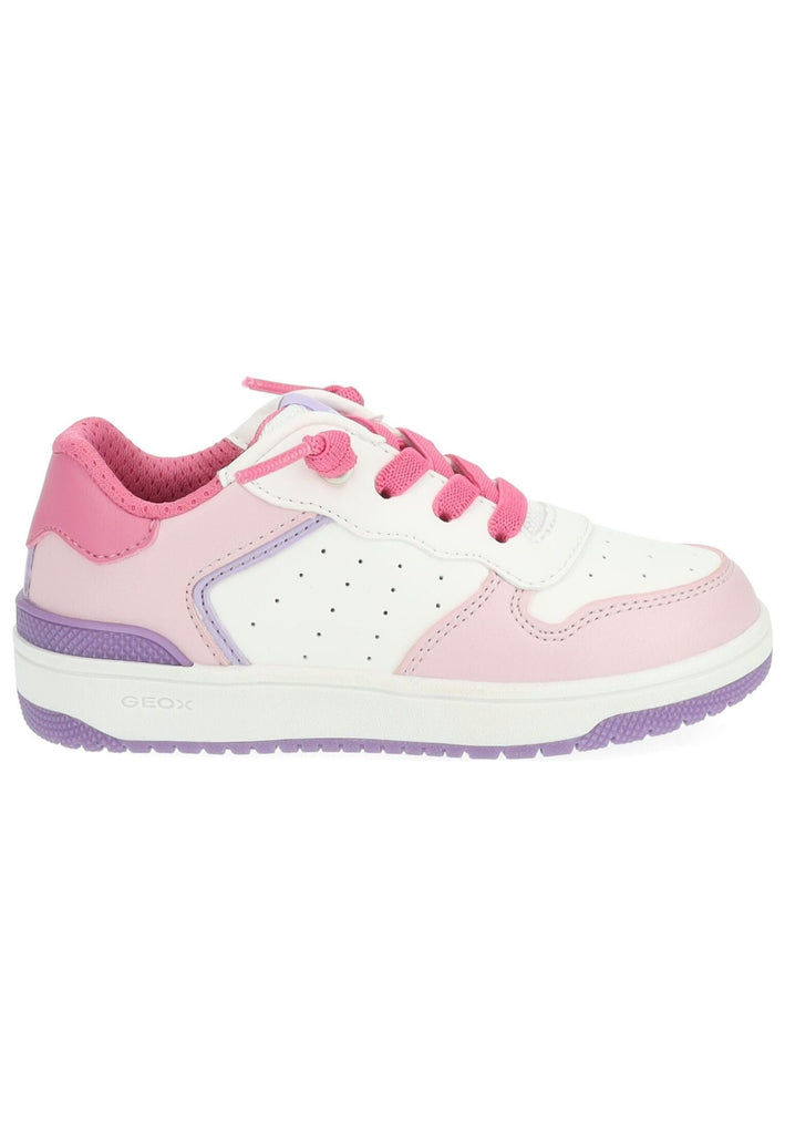 Geox Sneaker Lederimitat/Textil Weiß/Pink