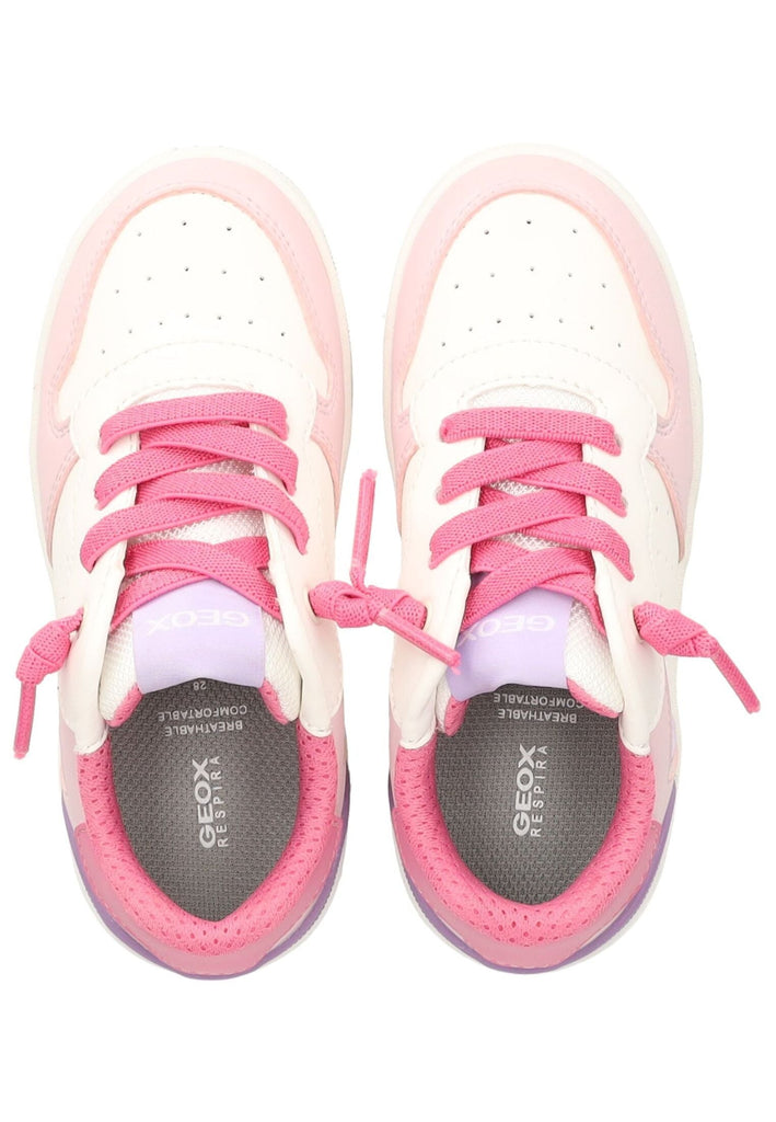 Geox Sneaker Lederimitat/Textil Weiß/Pink