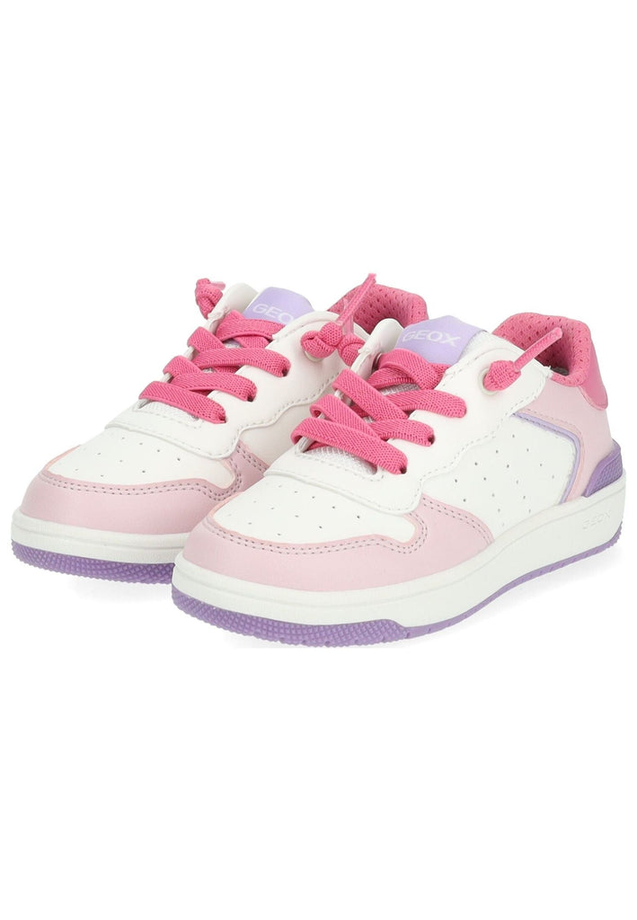 Geox Sneaker Lederimitat/Textil Weiß/Pink