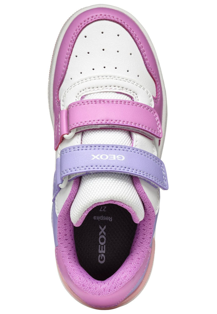 Geox Sneaker Lederimitat/Textil Weiß/Rosa