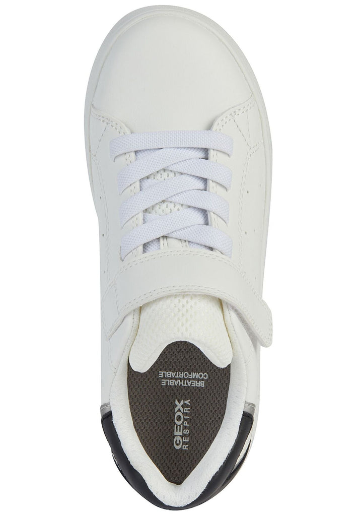 Geox Sneaker Lederimitat/Textil Weiß/Schwarz