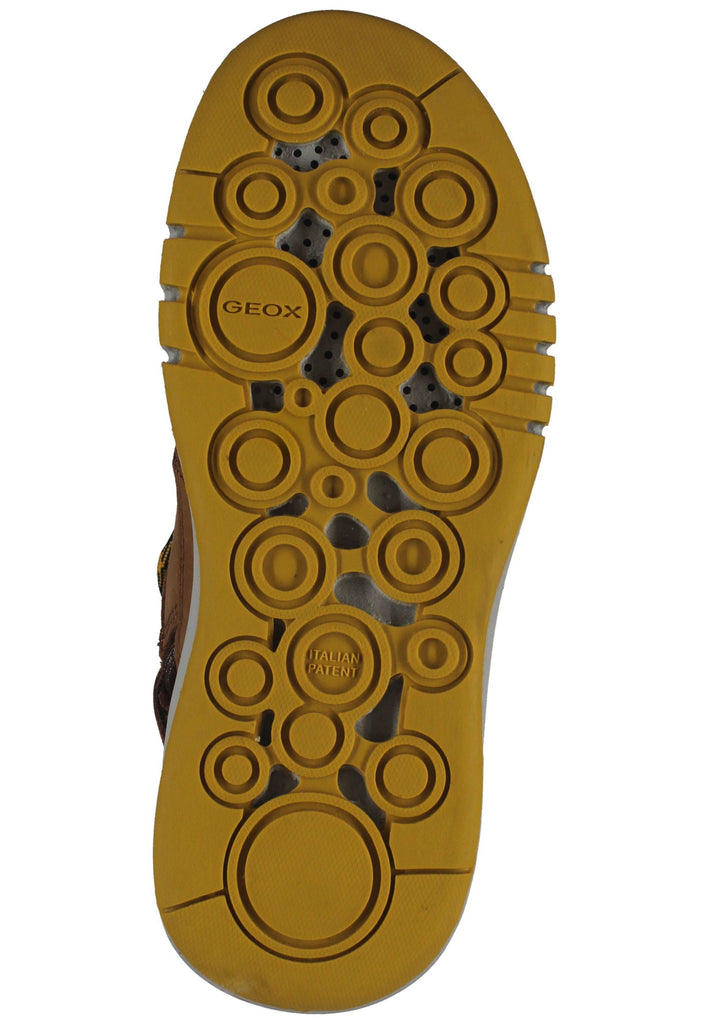 Geox Sneaker Nubukleder/Textil Braun/Gelb