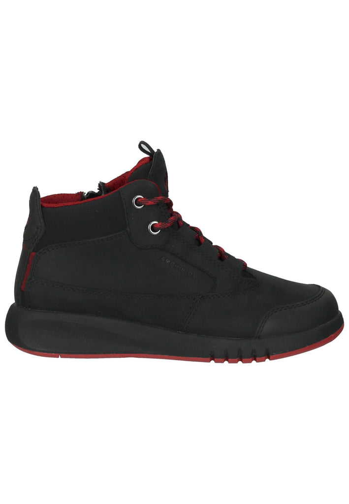 Geox Sneaker Nubukleder/Textil Schwarz/Rot