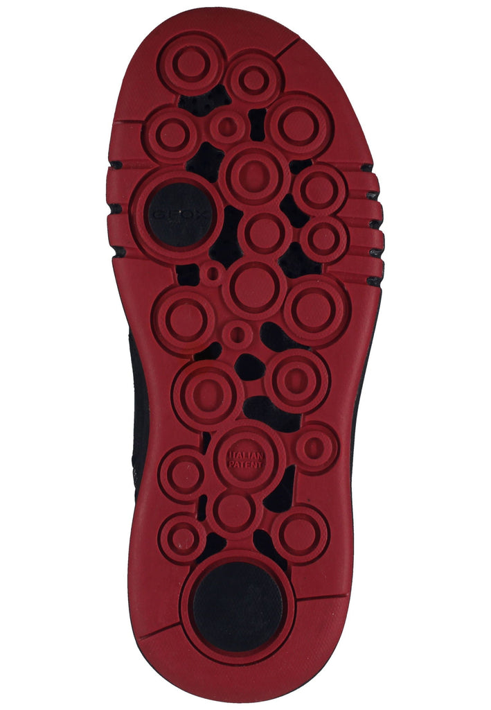 Geox Sneaker Nubukleder/Textil Schwarz/Rot