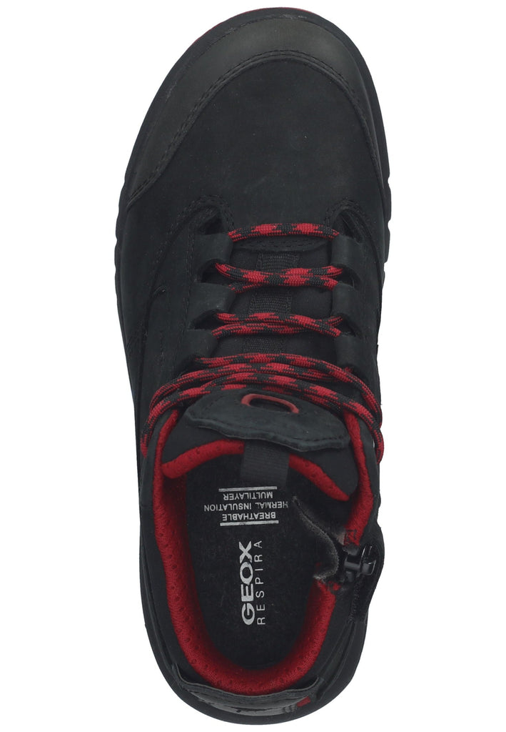 Geox Sneaker Nubukleder/Textil Schwarz/Rot