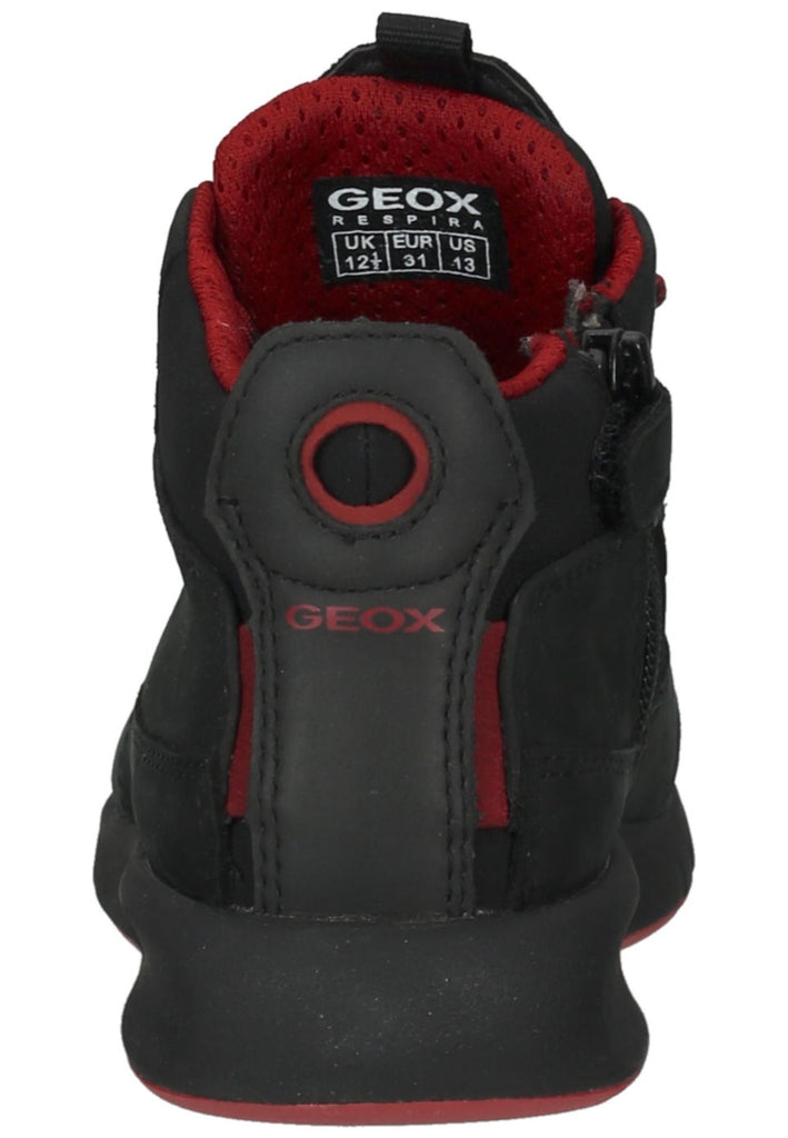 Geox Sneaker Nubukleder/Textil Schwarz/Rot