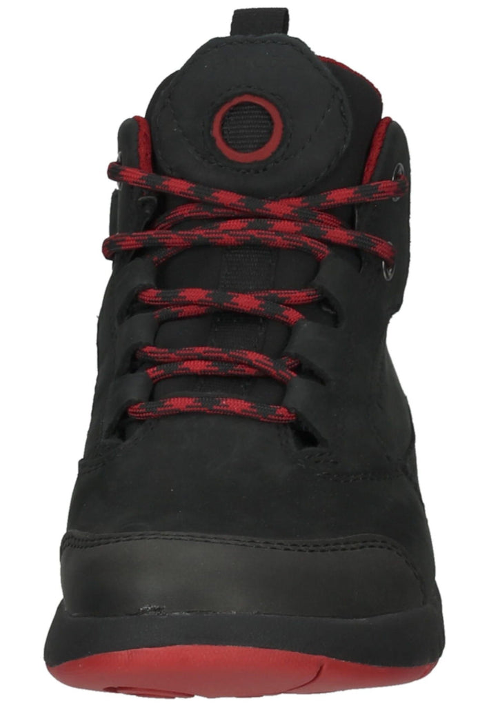 Geox Sneaker Nubukleder/Textil Schwarz/Rot