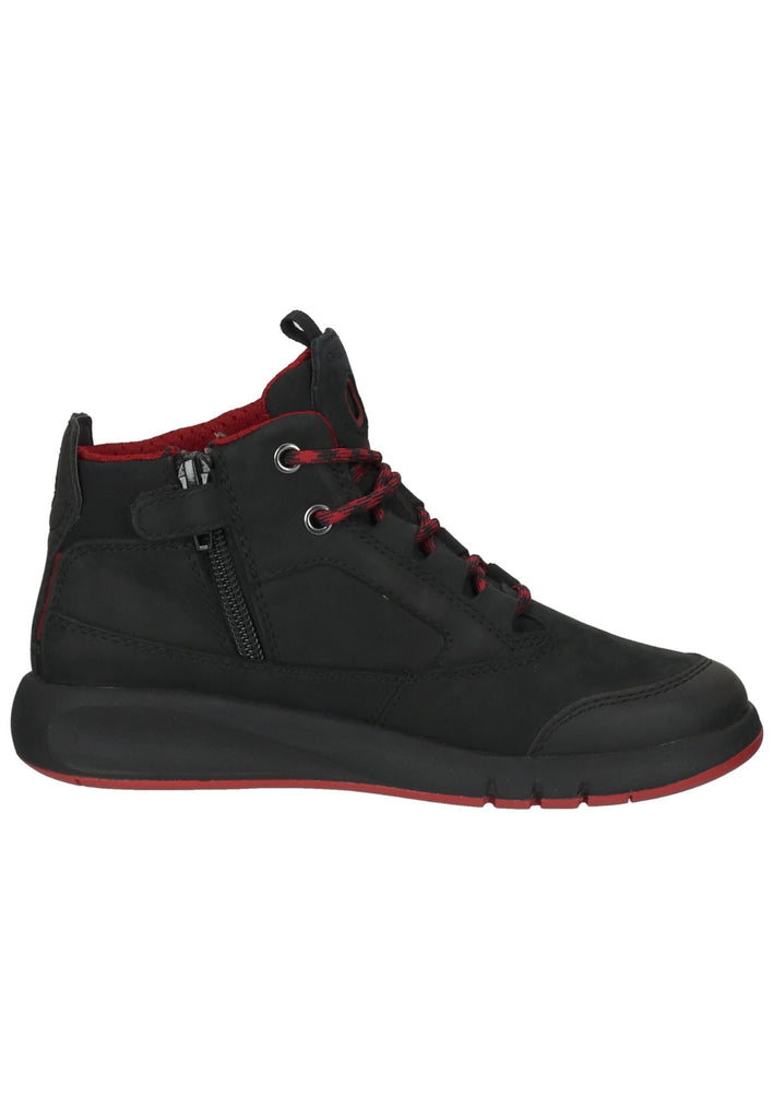 Geox Sneaker Nubukleder/Textil Schwarz/Rot