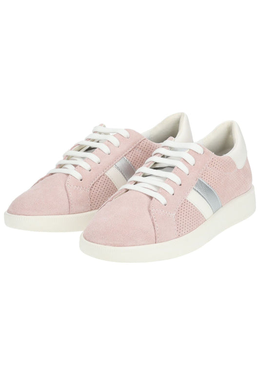 Geox Sneaker Veloursleder/Synthetik Rosa/Weiß