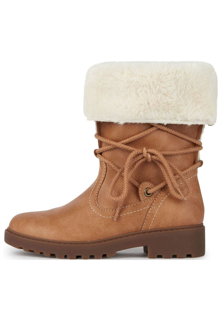Stiefel Geox Stiefel Lederimitat/Textil Camel Warmfutter