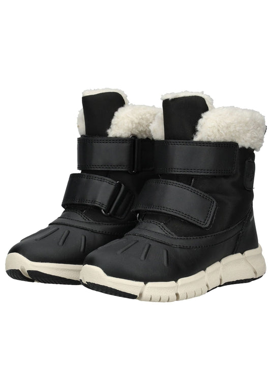 Geox Stiefel Lederimitat/Textil Schwarz Warmfutter