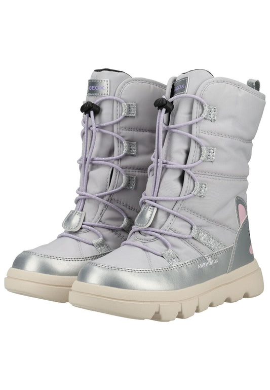 Geox Stiefel Lederimitat/Textil Silber Warmfutter