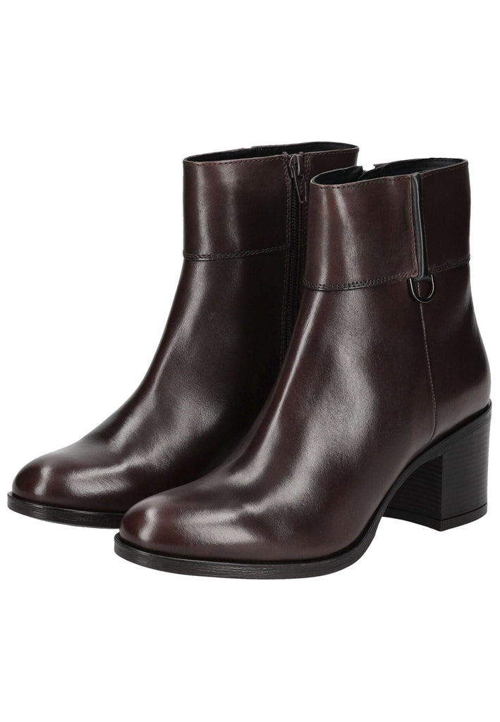 Geox Stiefelette Glattleder Dunkelbraun/Schwarz