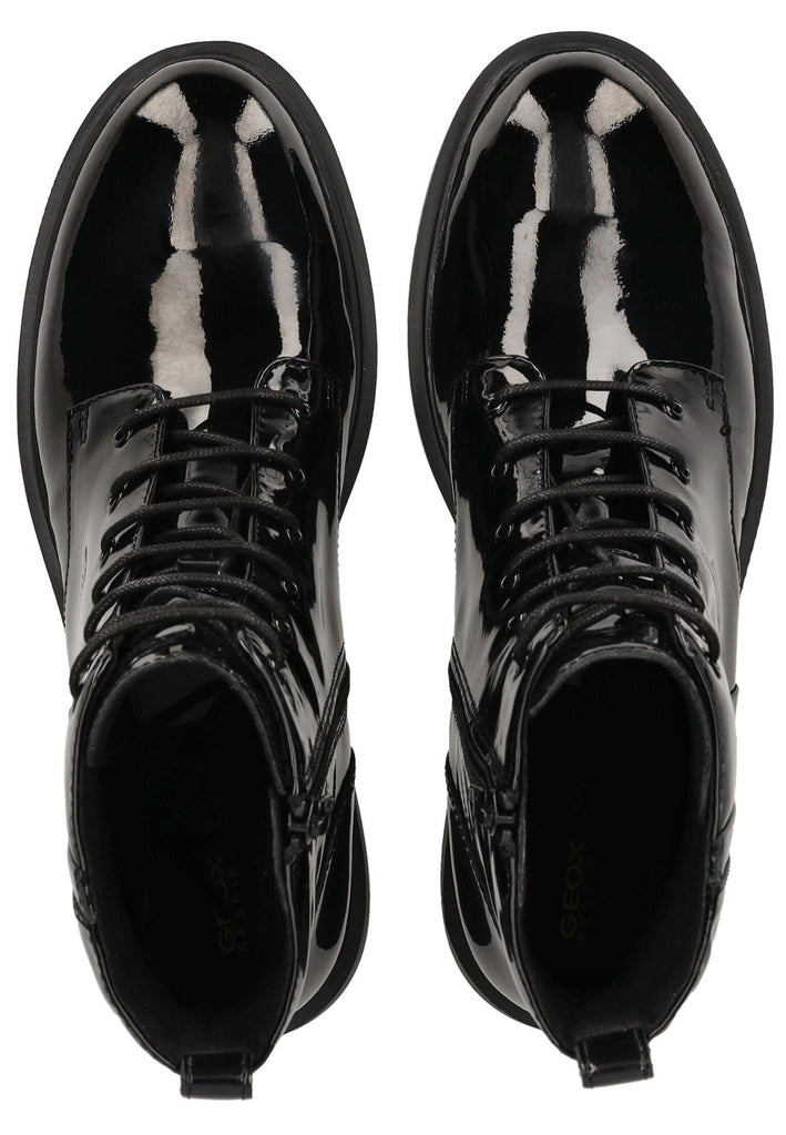 Geox Stiefelette Leder Schwarz Lack