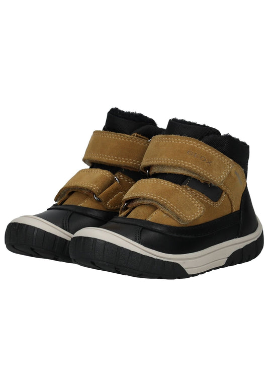 Geox Stiefelette Leder/Synthetik Schwarz/Gelb Warmfutter