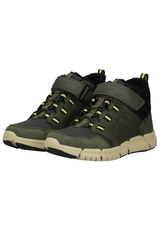 Geox Stiefelette Leder/Synthetik Schwarz/Grün