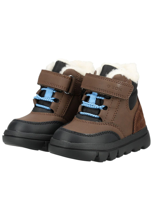 Geox Stiefelette Leder/Textil Braun/Schwarz Warmfutter