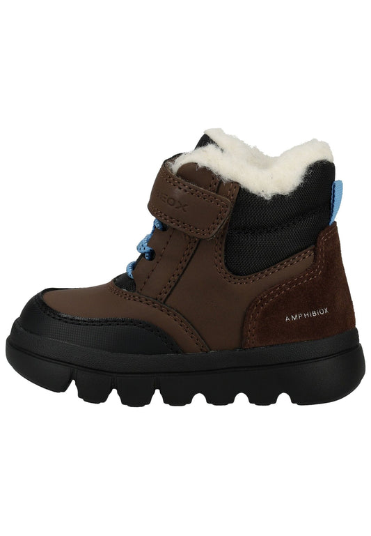 Geox Stiefelette Leder/Textil Braun/Schwarz Warmfutter