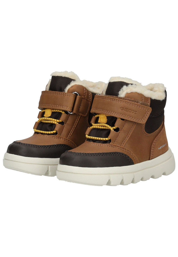 Geox Stiefelette Leder/Textil Dunkelbraun/Braun Warmfutter