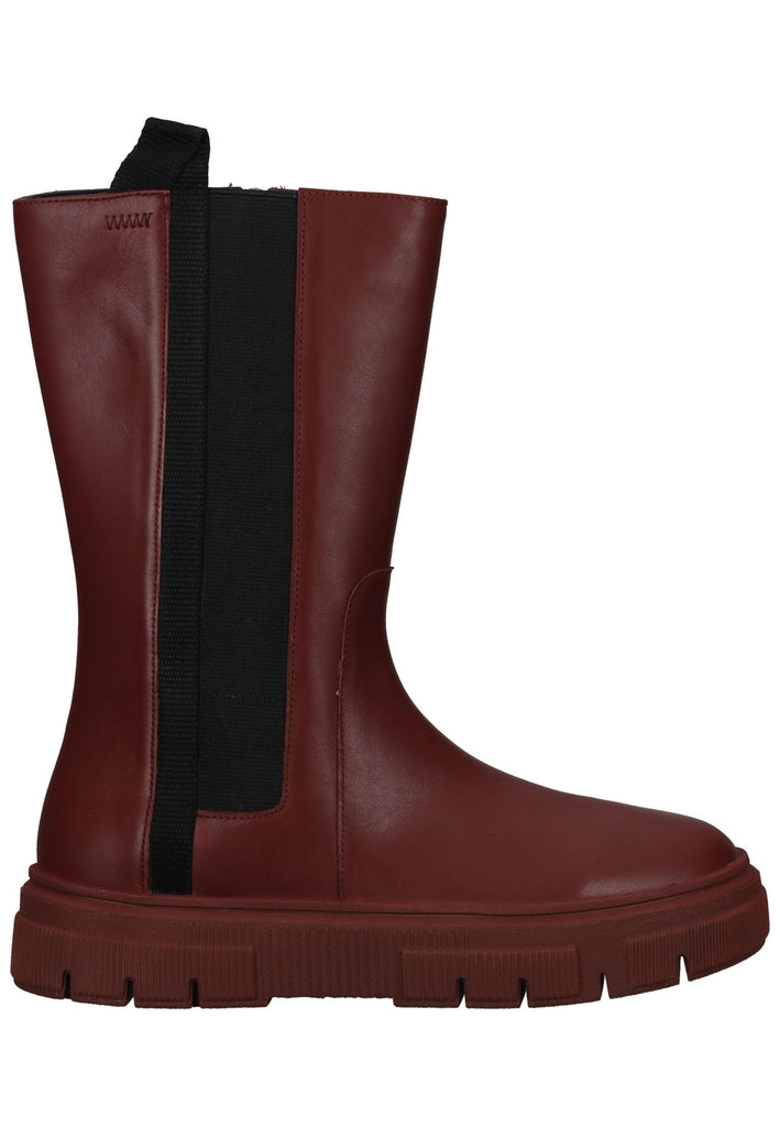 Geox Stiefelette Leder/Textil Rot/Schwarz