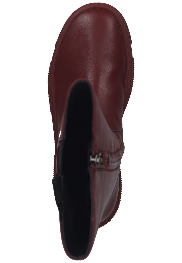 Geox Stiefelette Leder/Textil Rot/Schwarz