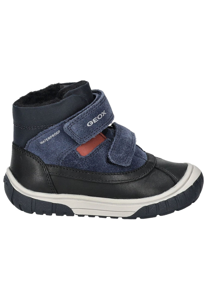 Geox Stiefelette Leder/Textil Schwarz/Blau Warmfutter