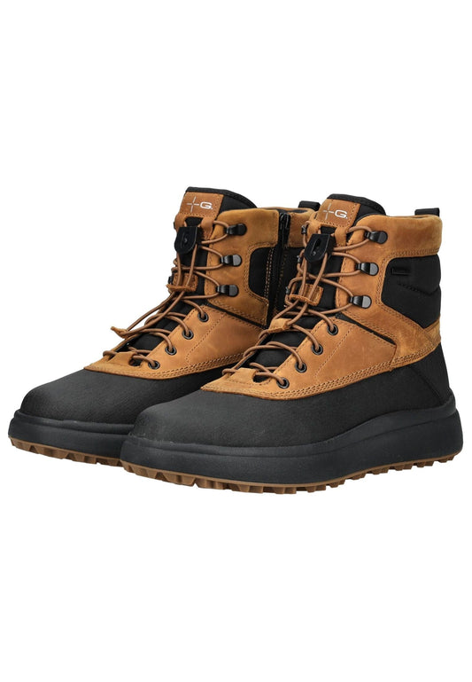 Geox Stiefelette Leder/Textil Schwarz/Braun Warmfutter