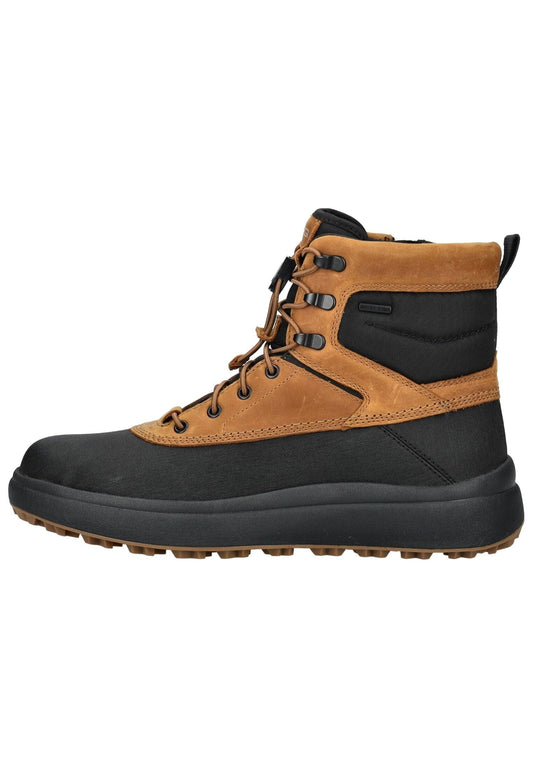 Geox Stiefelette Leder/Textil Schwarz/Braun Warmfutter