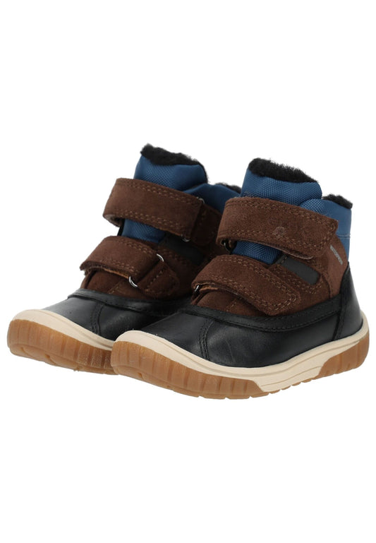 Geox Stiefelette Leder/Textil Schwarz/Braun Warmfutter