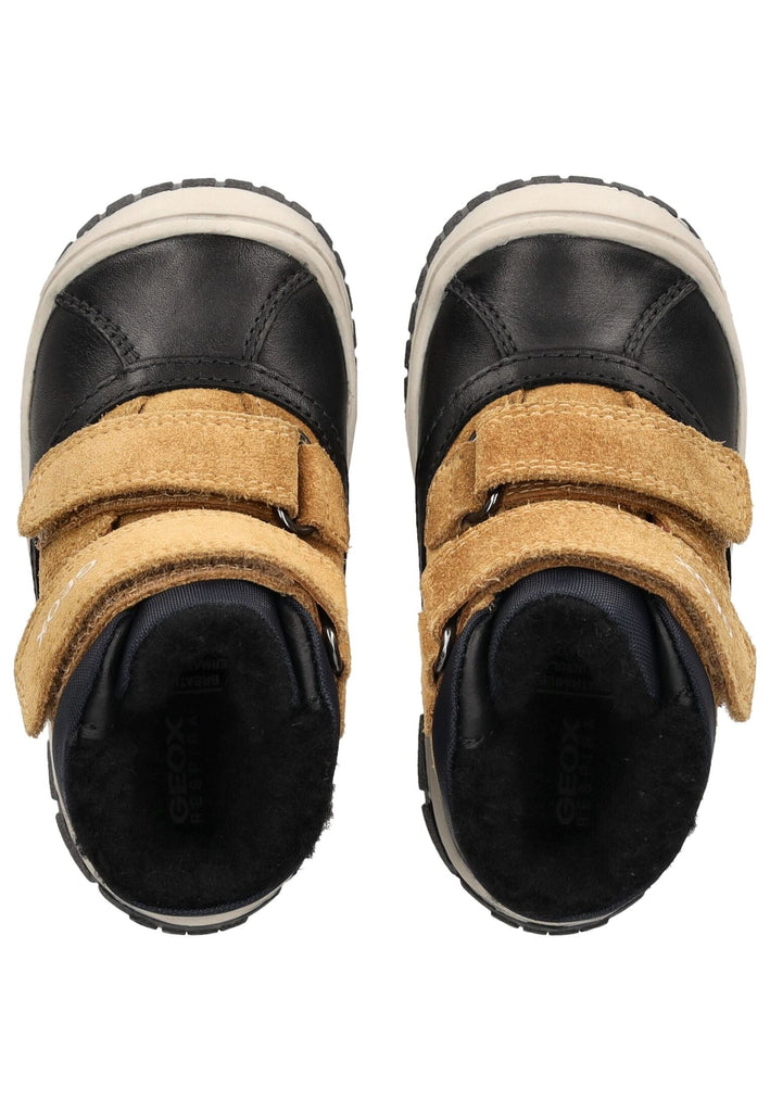 Geox Stiefelette Leder/Textil Schwarz/Gelb Warmfutter