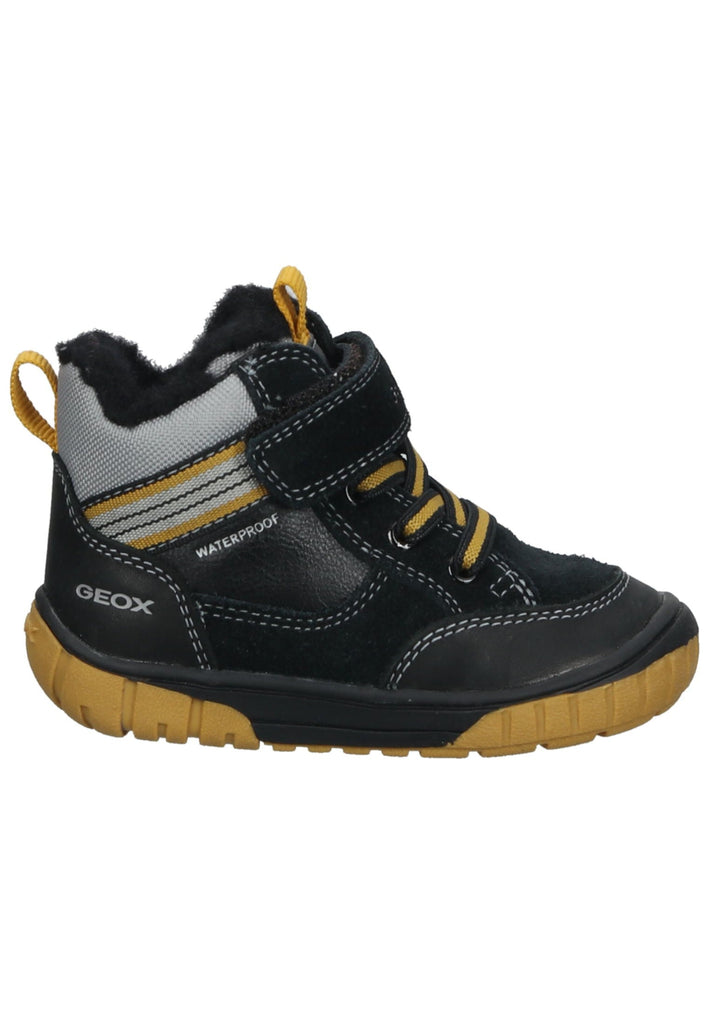 Geox Stiefelette Leder/Textil Schwarz/Gelb Warmfutter
