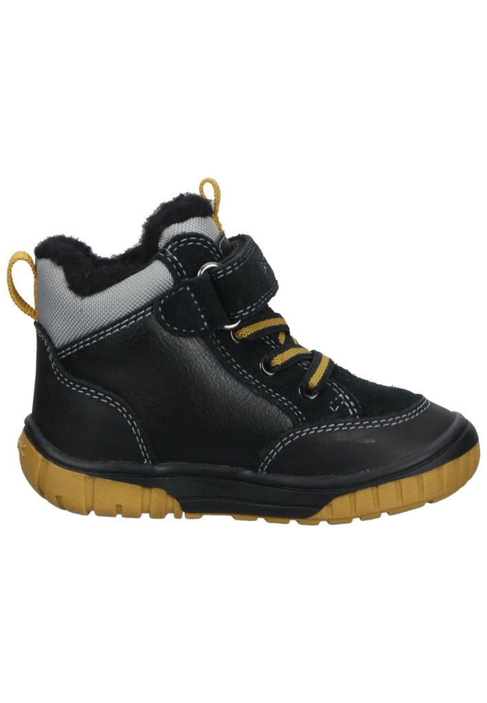 Geox Stiefelette Leder/Textil Schwarz/Gelb Warmfutter