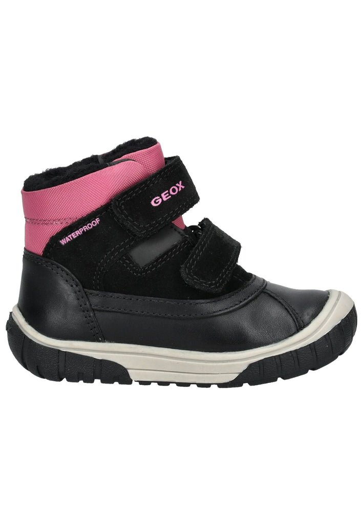 Geox Stiefelette Leder/Textil Schwarz/Pink Warmfutter