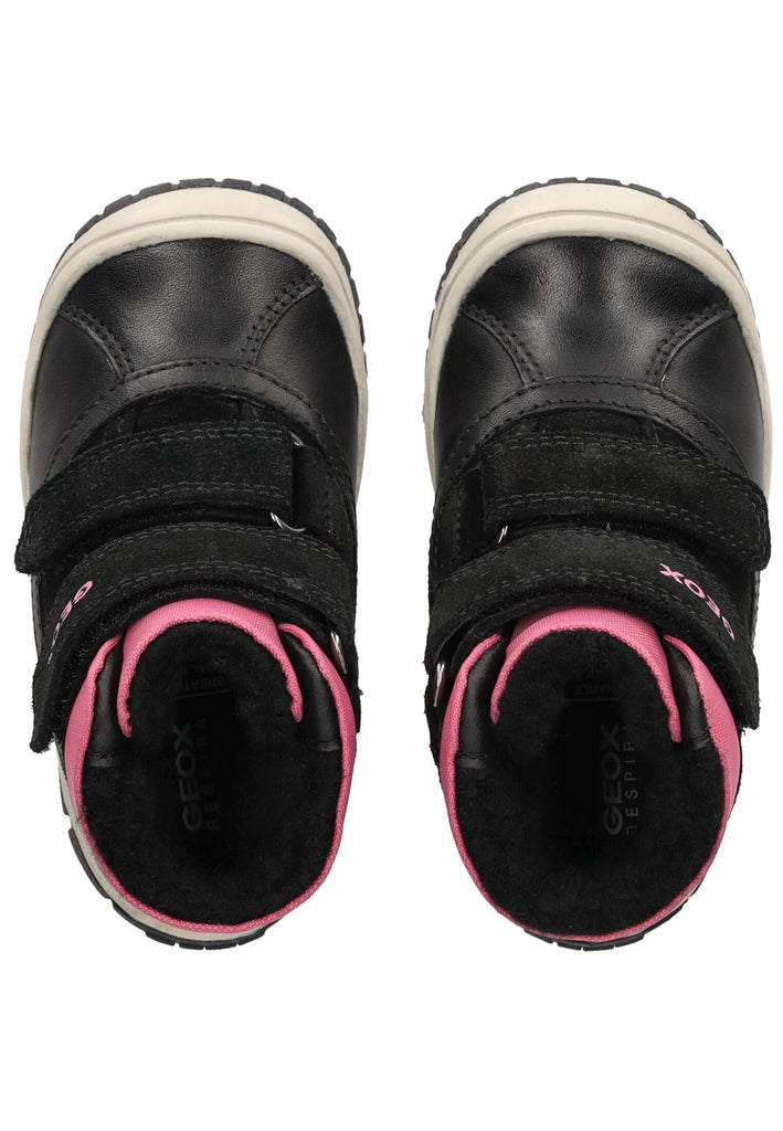 Geox Stiefelette Leder/Textil Schwarz/Pink Warmfutter