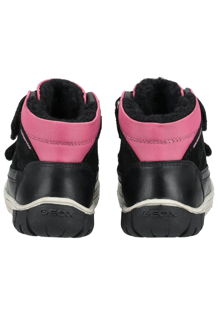 Geox Stiefelette Leder/Textil Schwarz/Pink Warmfutter