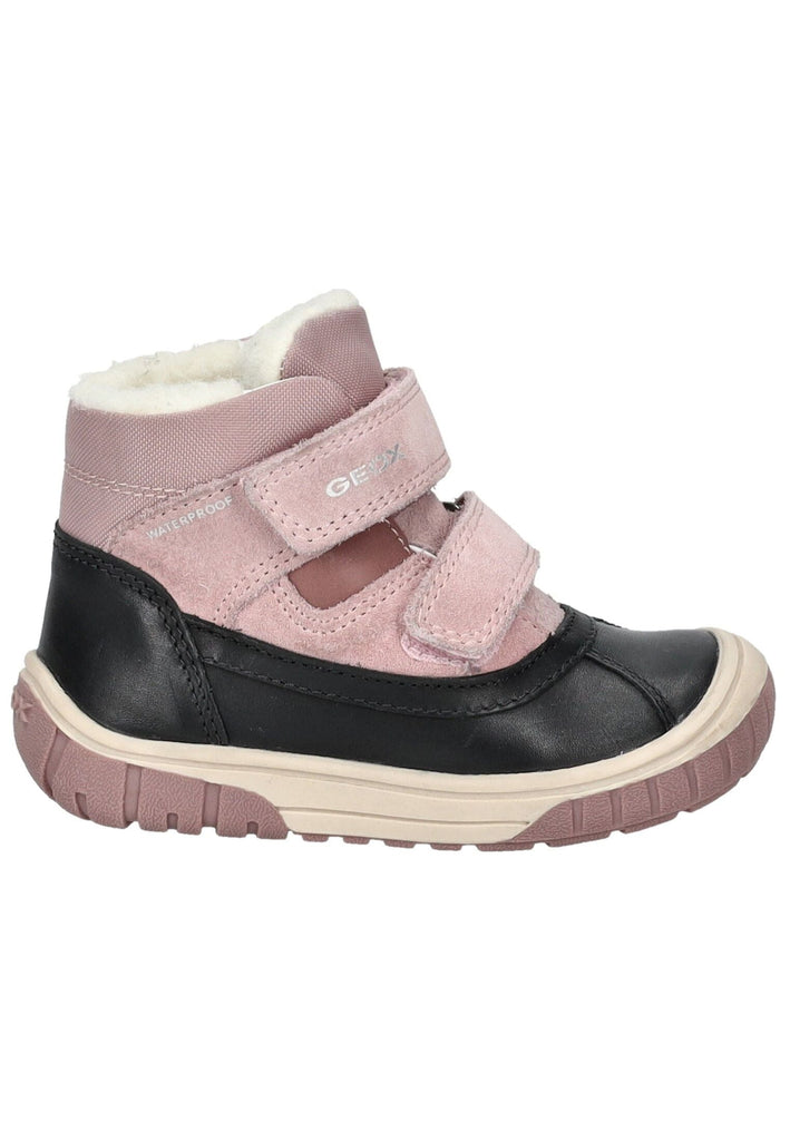 Geox Stiefelette Leder/Textil Schwarz/Rosa Warmfutter