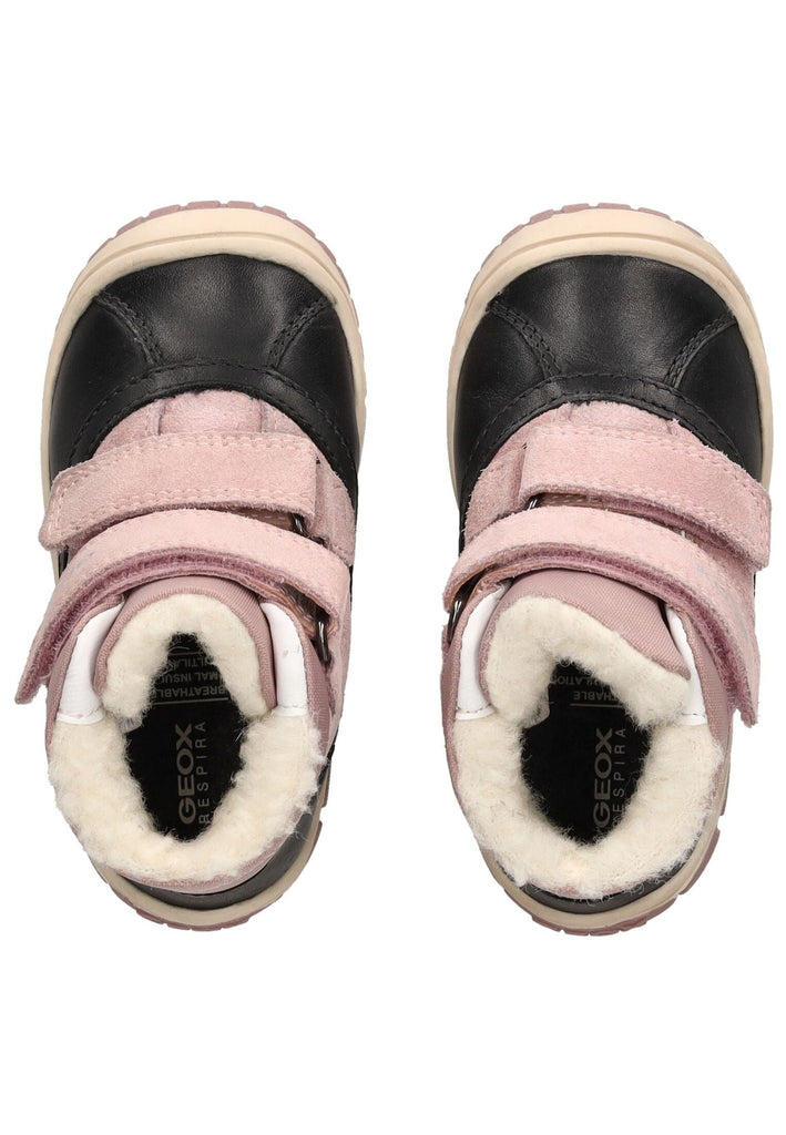 Geox Stiefelette Leder/Textil Schwarz/Rosa Warmfutter