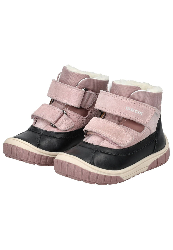 Geox Stiefelette Leder/Textil Schwarz/Rosa Warmfutter
