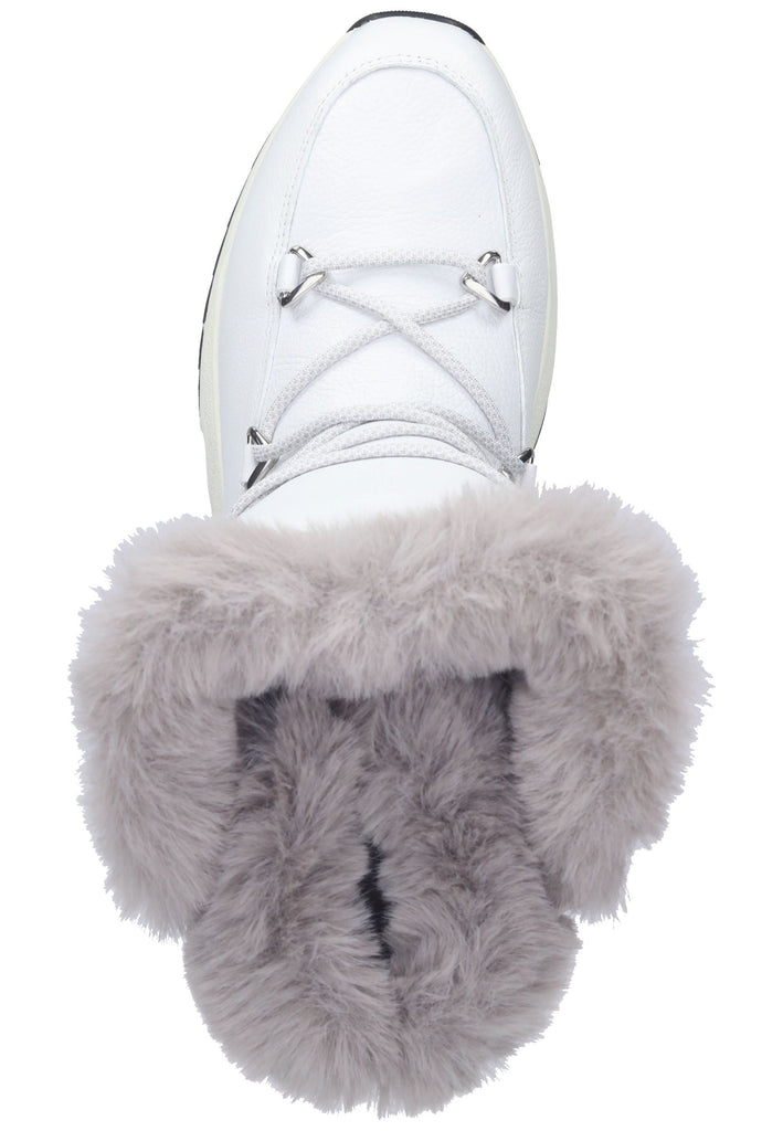 Geox Stiefelette Leder/Textil Weiß/Grau Warmfutter