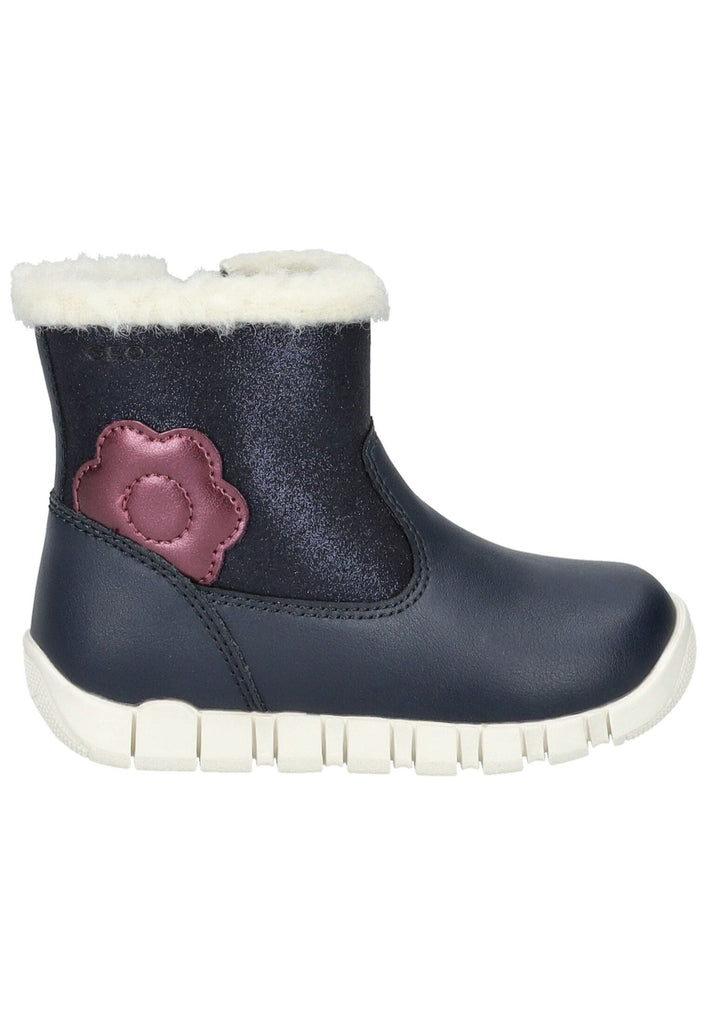 Geox Stiefelette Lederimitat Navy/Pink Warmfutter