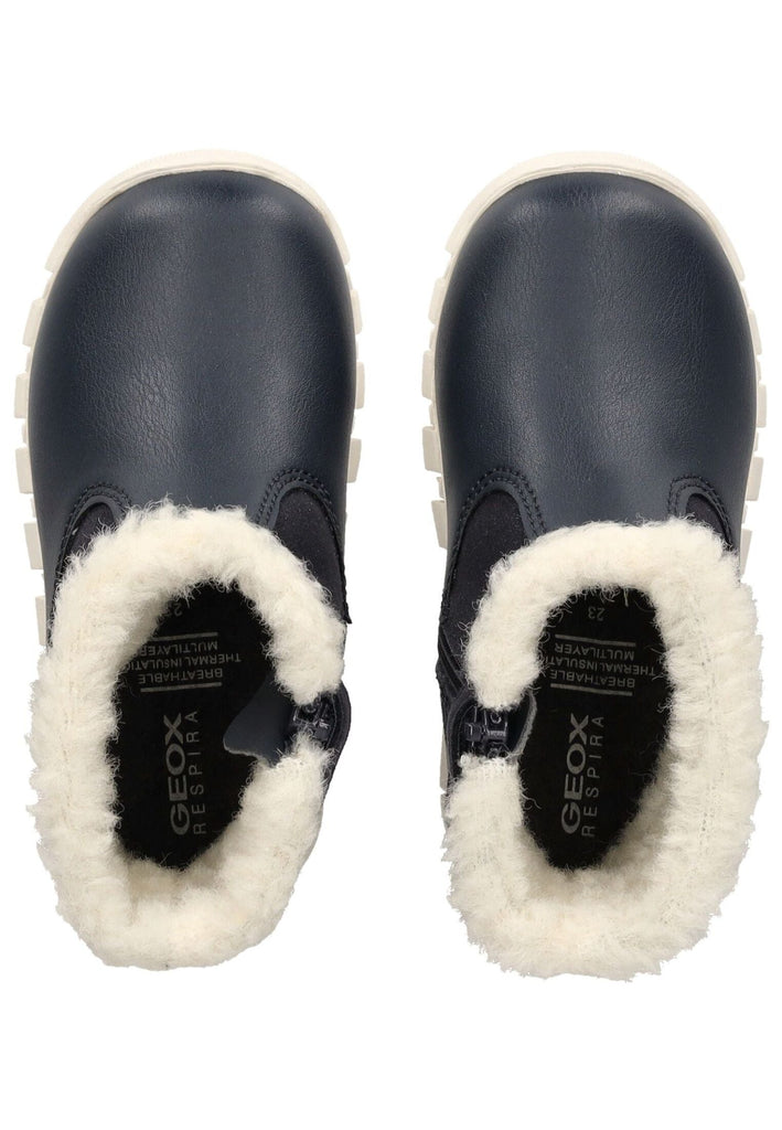 Geox Stiefelette Lederimitat Navy/Pink Warmfutter