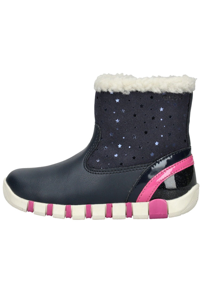 Geox Stiefelette Lederimitat Navy/Pink Warmfutter