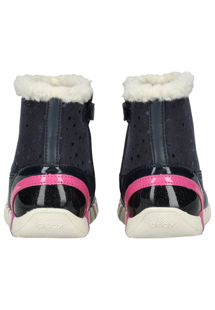 Geox Stiefelette Lederimitat Navy/Pink Warmfutter